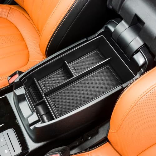 Center Console Organizer Compatible with Ford Escape 2020-2026/Bronco Sport 2021-2025 Accessories, Insert Armrest Box Secondary Storage Tray Black ABS Materials (Not for U725 2-Door)