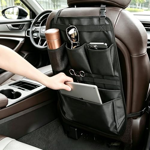 Car Seat Back Organizer,Back Seat Pocket,Car Seat Organizer with Multiple Pockets, Automotive Consoles & Organizers Universal Front Seat Organizer Travel Must-have (Black)