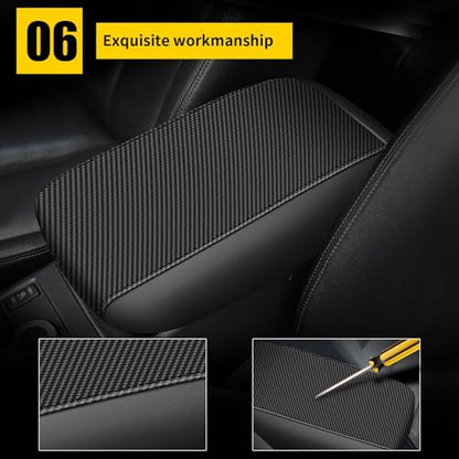 AOMSAZTO Carbon Fiber Armrest Covers for 2012 2013 2014 2015 Honda Civic Black - color: black-3
