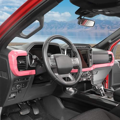 RT-TCZ Center Console Dashboard Strip Cover Trim Decoration Interior Accessories for Ford F150 2021-2025 (Pink) - color: Pink
