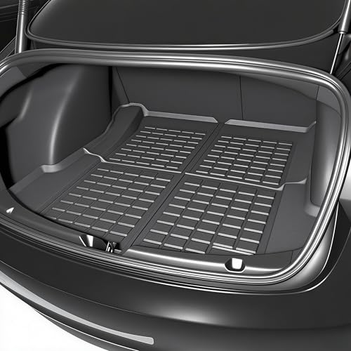 SUPER LINER 2021-2023 Tesla Model 3 Floor Mats | 6-Piece Set Extra-Thick TPE All-Weather Floor & Cargo Liners | Pet & Child-Friendly Custom Fit Interior Accessories - size: 2021-2023 Tesla Model 3 (6-Piece Set)