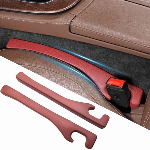 2Pcs Car Seat Gap Filler Set,Seat Gap Organizer, No Drop Seat Guard,Car Seat Accessories,Drop seat Gap fillers Between Seat and Console Stop Things from Dropping (Claret 2Pcs) - color: Claret
