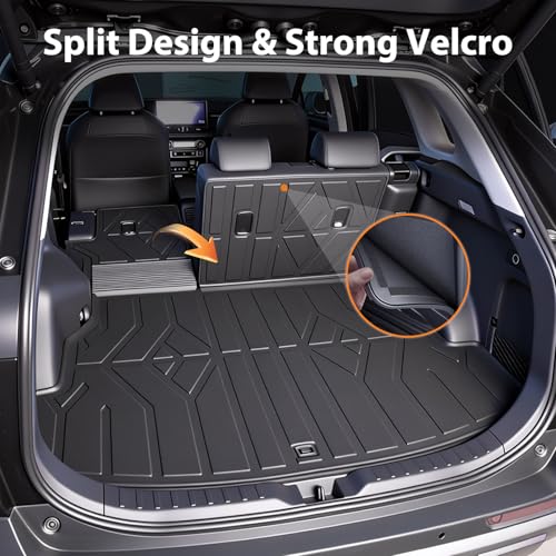 PROSHEVE Cargo Mat for Toyota RAV4 2019-2025 Including Hybrid, Custom Fit TPE Trunk Mat with Seat Back Protector, All Weather Waterproof Cargo Liner for Toyota RAV4 Accessories, Black - size: 19-25 rav4 Cargo Mat