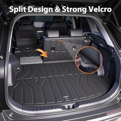 PROSHEVE Cargo Mat for Toyota RAV4 2019-2025 Including Hybrid, Custom Fit TPE Trunk Mat with Seat Back Protector, All Weather Waterproof Cargo Liner for Toyota RAV4 Accessories, Black - size: 19-25 rav4 Cargo Mat