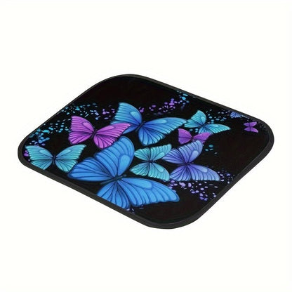 Butterfly Printing Car Floor Mats,Black Carpet Floor Mats with Heel Pad for Cute Women Girl, Universal Fit for Suvs,Sedans,Trucks,Cars, Set of 4 (Butterfly Style 1) - style: Butterfly style 1