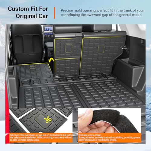 powoq Floor Mats Compatible with Toyota 4Runner Cargo Mat Backrest Mat TPE Replacement for 2013-2024 Toyota 4Runner Accessories (Fit W/Sliding Tray, Upgraded Trunk Mat+Backrest Mat+Floor Mats) - size: Compatible with 4Runner W/Sliding Tray | 2013-2024