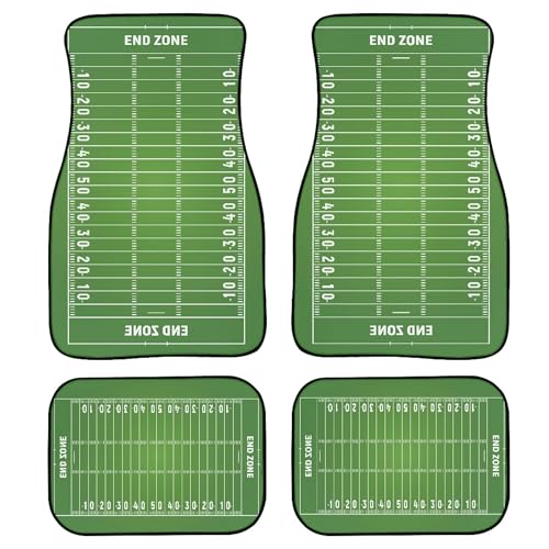 American Football Strategy Field Car Floor MatsSoccer Game Tactic Chalkboard Floor mats for Cars Universal Front Rear Vehicle Foot Rugs Greenboard Sport Plan Car Accessories for Trucks Sedans - color: Green White