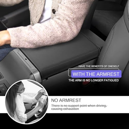 LUWU 2026 RAV 4 Center Console Cover Compatible with 2026 RAV 4 LE/XLE/Limited/Adventure/TRD Off-Road Accessories RAV 4 Armrest Cover Armrest Console Cover w/Storage Bag PU Leather Material (Black) - color: RAV 4 2026 Armrest Cover w/Storage Bag