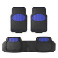 FH Group Heavy-Duty Rubber Car Floor Mats - Universal Fit, Trimmable, Climaproof - For Sedans, SUVs, Trucks - Blue - color: Blue