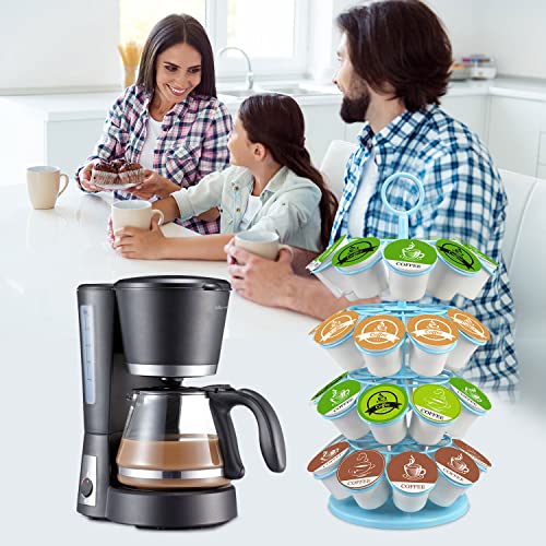 KIMIUP Coffee Pod Holder, Coffee Pod Storage Compatible with K-Cups(36 Pods), Kitchen Detachable Coffee Station Organizer, Spins 360-Degrees(Light Blue) - color: Light Blue