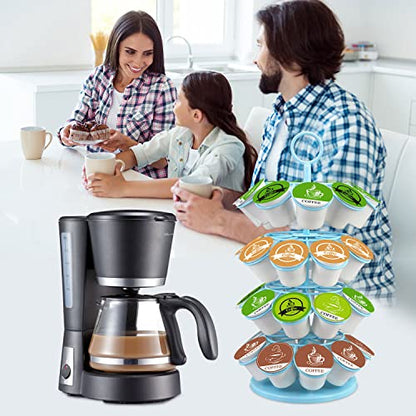 KIMIUP Coffee Pod Holder, Coffee Pod Storage Compatible with K-Cups(36 Pods), Kitchen Detachable Coffee Station Organizer, Spins 360-Degrees(Light Blue) - color: Light Blue