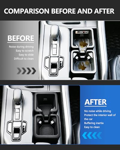 Cup Holder Inserts for 2024-2026 Lexus TX (TX350 TX500h TX500h+), Silicone Non-Slip Cup Holder Coaster Liner, Anti-Spill & Noise Reduction, Easy Clean Car Interior Accessories - size: For LEXUS TX 24-26