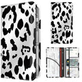 Premium Car Registration and Insurance Card Holder, Cute PU Leather Car Document Holder, Vehicle Glove Box Car Organizer with Magnetic Closure for Driver License, Cards Black White Cow Print - color: Black White Cow Print