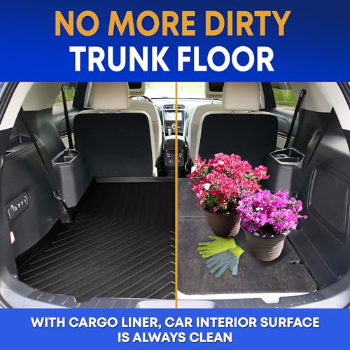 Premium Cargo Liner for Ford Explorer 2011-2019 - 100% Protection - Custom Fit Car Trunk Mat - Easy-to-Wash & All-Season Black Cargo Mat - 3D Shaped Laser Measured Trunk Liners for Ford Explorer