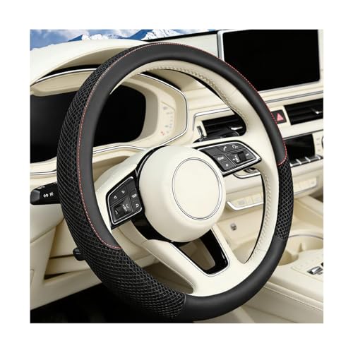 Car Steering Wheel Cover, 14.5-15" Microfiber Leather Ice Silk Breathable Non-Slip Steering Wheel Protector, Cool Auto Interior Decor Accessories, Universal for Truck SUV Van (Black) - color: Black