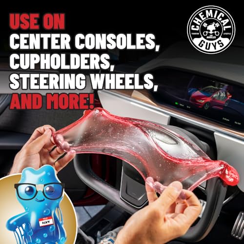 Chemical Guys Sticky Icky Car Cleaning Gel, Sweet Strawberry, Interior Car Cleaner, Reusable Automotive Crevice & Interior Dust Cleaner for Air Ventss, Cup Holders & Keyboards, 0.88 Ounce (Pack of 4) - size: 3.5 Ounce (Pack of 4), style: Strawberry