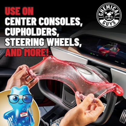 Chemical Guys Sticky Icky Car Cleaning Gel, Sweet Strawberry, Interior Car Cleaner, Reusable Automotive Crevice & Interior Dust Cleaner for Air Ventss, Cup Holders & Keyboards, 0.88 Ounce (Pack of 4) - size: 3.5 Ounce (Pack of 4), style: Strawberry