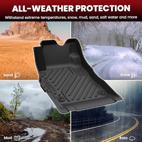 LASFIT Floor Mats for Nissan Versa 2020-2025, Custom Fit All Weather Protection Durable TPE Floor Liners for Nissan Versa S/SR/SV 2025 2024 2023 2022 2021 2020 1st & 2nd Row Car Mats, Black - size: 1)For Nissan Versa | 2020-2025