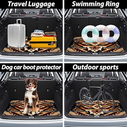 Universal Car Trunk Mat 29" x 39", Retro Bohemian Style All Weather Trunk Protection Cargo Liner, Durable Cargo Mat Rear Trunk Liner, Stylish Vehicle Interior Accessories Suitable for Most Car Models - color: Retro Bohemian Style