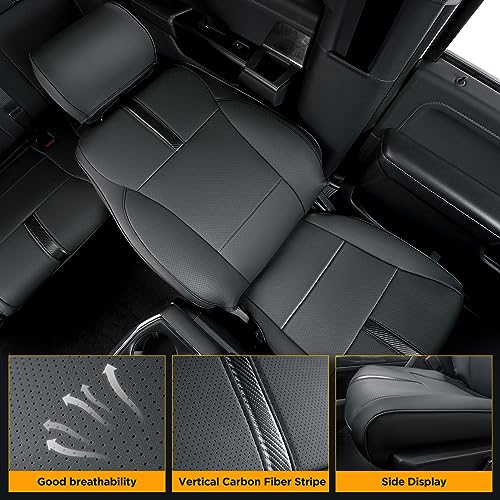 Super Cover® for Ford F150 Seat Covers 2015-2024 2025 2026 Full Set, for F-150 XL/XLT Leather Truck Seat Cover, for F150 Accessories 2016 2017 2018 2019 2020 2021 2022 2023, Only for Bucket Seat