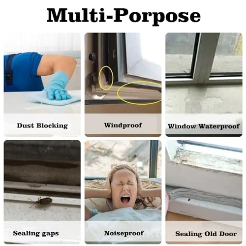 Qoqooice Transparent Window Weather Sealing Tape 2 Inch x 33 FT Weather Stripping Residue-Free Clear Window Insulation Tape for Doors Windows and Shower Glass Gaps