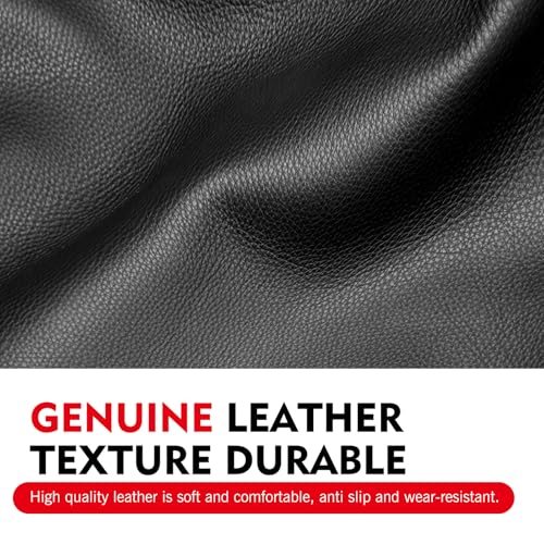 Car Gear Shift Knob Protector, Leather Anti-Slip Anti-Scratch Breathable Automatic Transmission Shift Knob Cover with Velcro, Universal for Car SUV Truck (Black) - color: Black