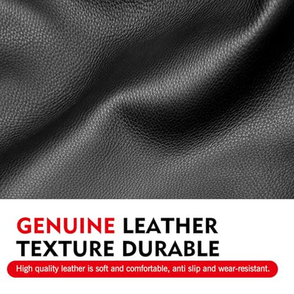 Car Gear Shift Knob Protector, Leather Anti-Slip Anti-Scratch Breathable Automatic Transmission Shift Knob Cover with Velcro, Universal for Car SUV Truck (Black) - color: Black