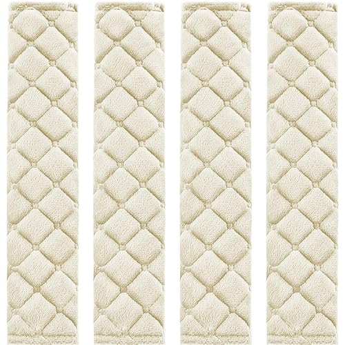 Tatuo 4 Pack Seat Belt Cover Extra Long Seat Belt Pads for Car Soft Comfort Shoulder Strap Covers Harness Pads Helps Protect Your Neck and Shoulder(10.6 Inch,Beige)