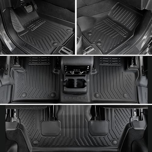 Floor Mats Cargo Mat for 2021-2025 2026 Jeep Grand Cherokee L w/Captain Chair (Only for 6-Seater w/o 2nd Row Armrest), All Weather TPE Trunk Cargo Liner Car Accessories (L | Floor Mats Set) - style: Grand Cherokee L | 2021-2026 | Floor Mats Set