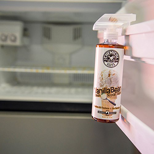 Chemical Guys AIR23116 Vanilla Bean Fresh Scoop Scent Air Freshener & Odor Eliminator, (Great for Cars, Trucks, SUVs, RVs, Home, Office, Dorm Room & More)16 fl oz