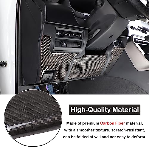Aunginsy Car Driver's Lower Knee Pad Panel Trim Sticker Compatible with Toyota Tundra/Sequoia 2022 2023 2024 Pickup Truck Real Carbon Fiber Decorative Sticker Protection Cover Interior Accessories - size: Driver's Lower Knee Pad Panel Sticker