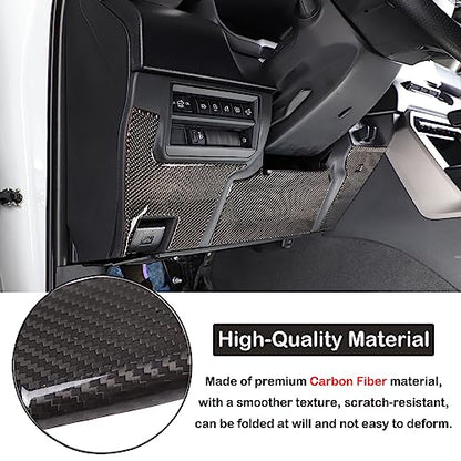 Aunginsy Car Driver's Lower Knee Pad Panel Trim Sticker Compatible with Toyota Tundra/Sequoia 2022 2023 2024 Pickup Truck Real Carbon Fiber Decorative Sticker Protection Cover Interior Accessories - size: Driver's Lower Knee Pad Panel Sticker