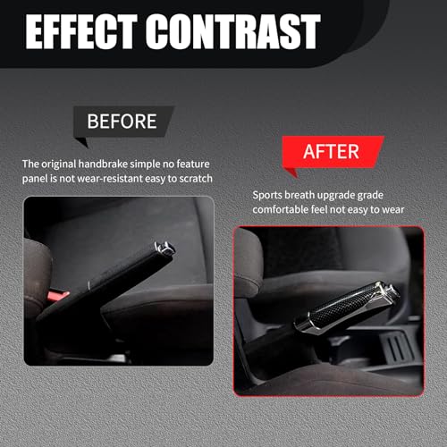 Pack-1 Car Handbrake Cover, Anti-scratch ABS Decorative Protective Case, Automobile Interior Supplies, Universal for Most Cars, SUVs and Vans (Carbon Fiber Black), LEESST301CB-1PC
