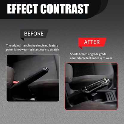 Pack-1 Car Handbrake Cover, Anti-scratch ABS Decorative Protective Case, Automobile Interior Supplies, Universal for Most Cars, SUVs and Vans (Carbon Fiber Black), LEESST301CB-1PC
