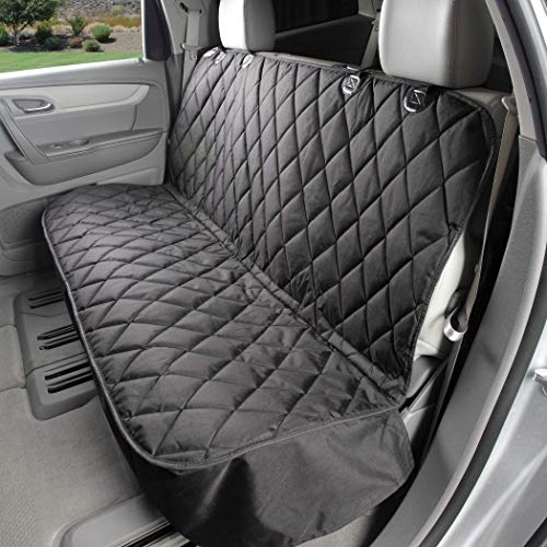 4Knines Back Seat Pet Cover for Dogs w/o Hammock – 54" Wide, Waterproof Car Seat Cover, Non-Slip, Heavy-Duty – Fits Cars, SUVs, Small Trucks – 2 Seat Belt & Latch Access – Back Seat Protector (Black) - color: Black