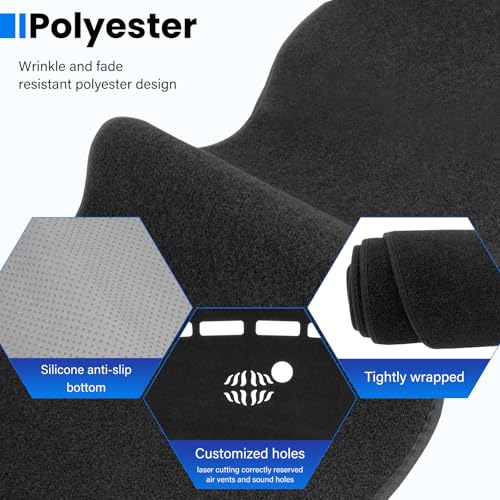 Dash Cover Mat Compatible with Dodge RAM 1500/2500/3500 2019 2020 2021 2022 2023 2024 2025 2026 Car Interior Dashboard Cover Mat Nonslip Dashmat Sunshade Glare UV Rays Protector Accessories Custom Fit - size: Compatible with 1500/2500/3500 2019-2025