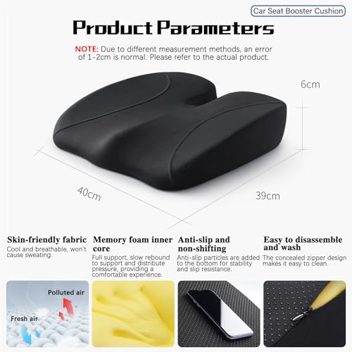 Car Seat Cushion for Subaru Outback 2025 2026, Wedge Driver Seat Cushion, Thick Memory Foam Height Increasing Seat Cushion, Non Slip Ergonomic Driving Cushion,A 39cm x 40cm x 6cm - size: A 39cm x 40cm x 6cm