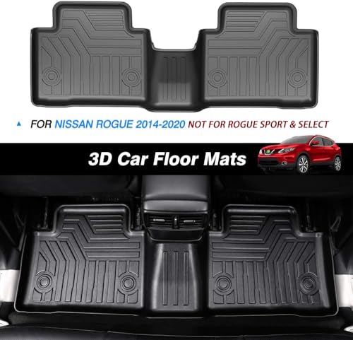 KUST Floor Mats for 2014-2020 Nissan Rogue Accessories, All Weather Car Mats Front Rear 2 Rows Liners TPE Rubber Raised Edge (Not for Sport and Select) - style: For │ Rogue 2014-2020 │ Floor Mats