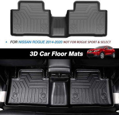 KUST Floor Mats for 2014-2020 Nissan Rogue Accessories, All Weather Car Mats Front Rear 2 Rows Liners TPE Rubber Raised Edge (Not for Sport and Select) - style: For │ Rogue 2014-2020 │ Floor Mats