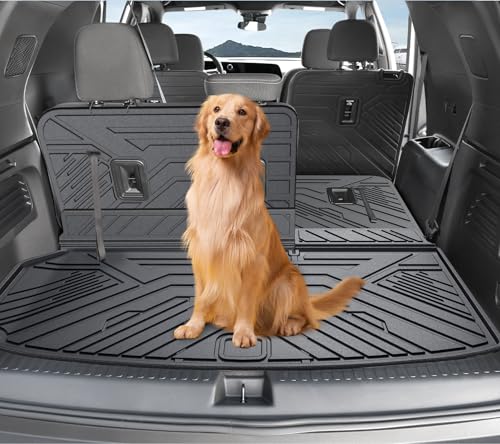Cargo Mat Backrest Mats for 2024-2026 Chevy Traverse & 2024-2026 GMC Acadia & 2025 2026 Buick Enclave, Fit Both 7 & 8 Seats, All Weather TPE Cargo Liner Trunk Mat Car Accessories