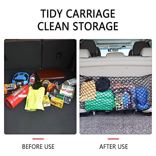 Car Rear Cargo Net with Good Elasticity&Tensile Strength Trunk Net Organizer for SUV Truck,Ideal Car Net Keeps Overlanding Accessories (L 43.3''x15.74'') - color: L 43.3''x15.74''