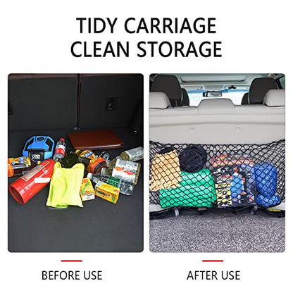 Car Rear Cargo Net with Good Elasticity&Tensile Strength Trunk Net Organizer for SUV Truck,Ideal Car Net Keeps Overlanding Accessories (L 43.3''x15.74'') - color: L 43.3''x15.74''