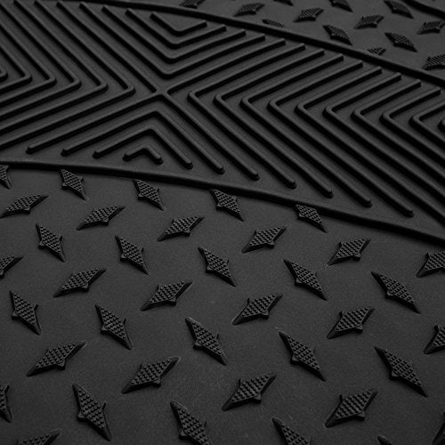 FH Group Climaproof Trimmable Non-Slip Vinyl Car Floor Mats - Heavy-Duty Rubber, Universal Fit, Rear Set, Black - color: Black, size: Rear Set