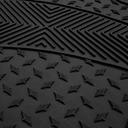 FH Group Automotive Floor Mats Climaproof for All Weather Protection Universal Fit Trim to Fit for Most Cars, SUVs, and Trucks, 3 Row 4pc Full Set Black