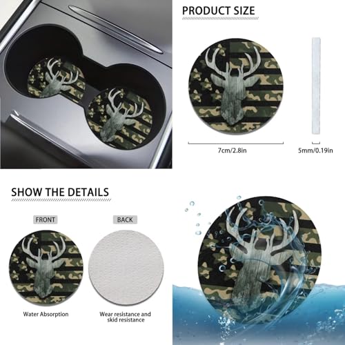 Horeset Camouflage Car Seat Cover Full Set of 11pcs with Headrest Protector Lanyards Key Chain Cup Pad Gear Shift Knob & Handbrake Sleeve Automotive Seat Cover American Flag Deer - color: Camouflage American Flag Deer