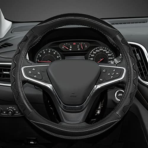 GIANT PANDA Steering Wheel Cover for Chevy Silverado - Car Steering Wheel Cover for Chevrolet Colorado Tahoe - Black - color: A-Black