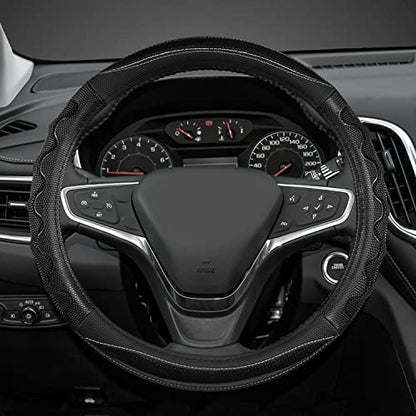 GIANT PANDA Steering Wheel Cover for Chevy Silverado - Car Steering Wheel Cover for Chevrolet Colorado Tahoe - Black - color: A-Black