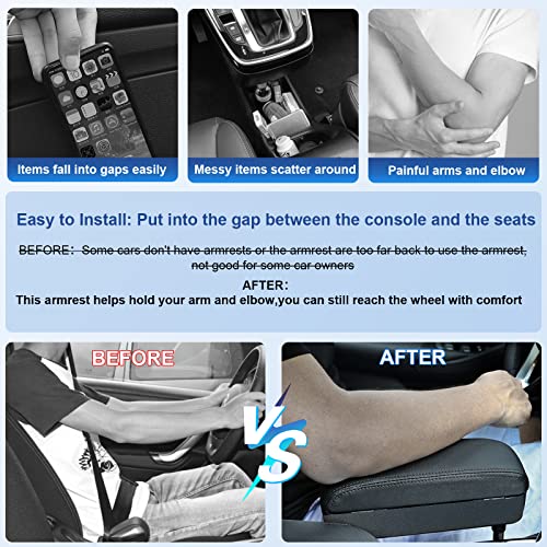 CDEFG Car Armrest Support Elbow Rest Pad Armrest Extender Console Storage Organizer Universal Fit for Most Cars