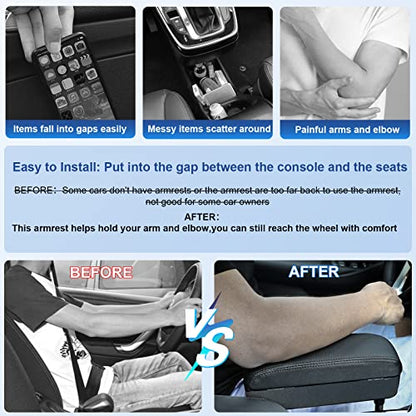CDEFG Car Armrest Support Elbow Rest Pad Armrest Extender Console Storage Organizer Universal Fit for Most Cars