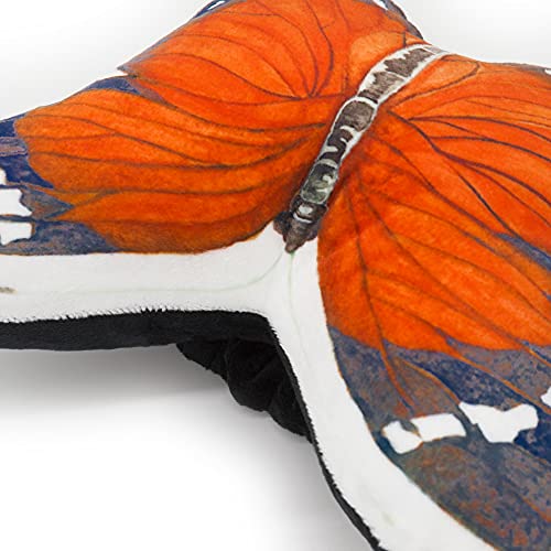 JWH 3D Butterfly Pillow Print Neck Cushion for Car Travel Plane Airplane Trip Headrest Long Flights Essentials Cute Head Rest Sleeping Napping Cushion with Elastic 8 x 12 Inch Orange